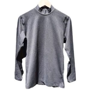 Reebok Play Warm Mock Neck Top Pullover Layer Grey Running Workout Size M